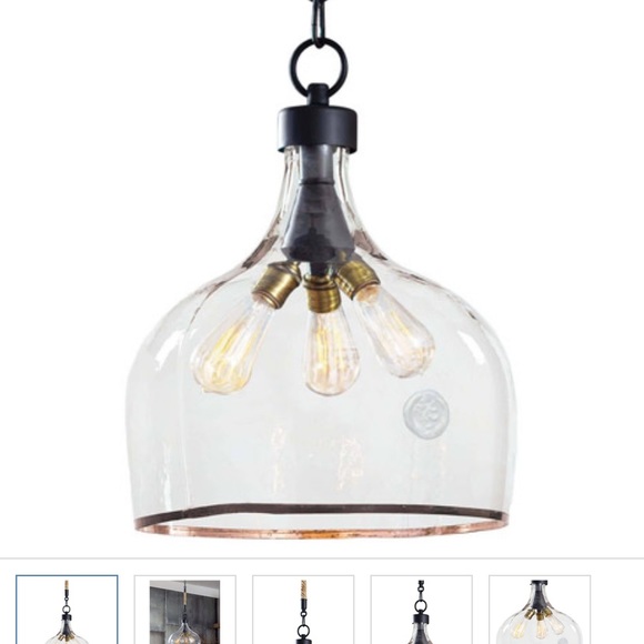 Regina andrews clear pendant ceiling light - 15” - Picture 2 of 3